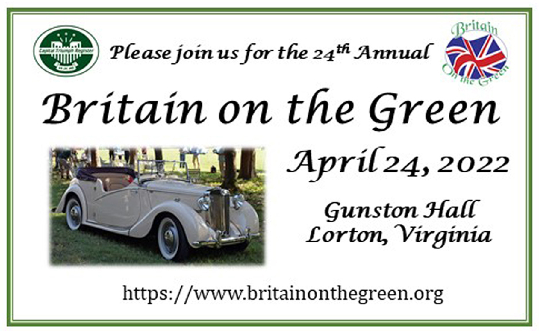24th Annual Britain on the Green British Car & Motorcycle Show