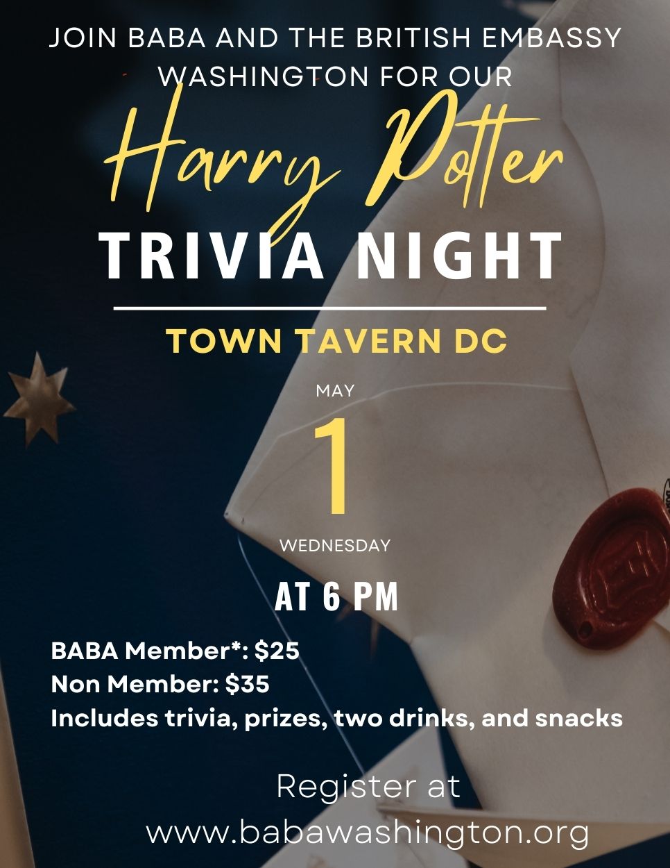 Potter trivia night 2024 DATE CHANGE